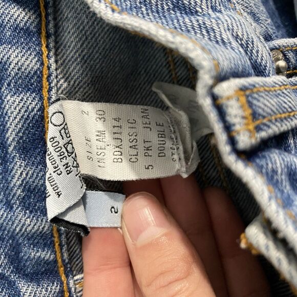 Calvin Klein Jeans Blue Denim 100% Cotton Jeans Embroidered Floral Made In USA 2 - Picture 7 of 10
